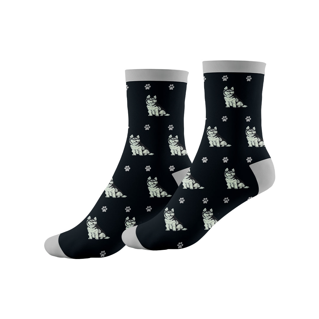 100% Cotton Crew Socks for Pet Lovers - Single Pair